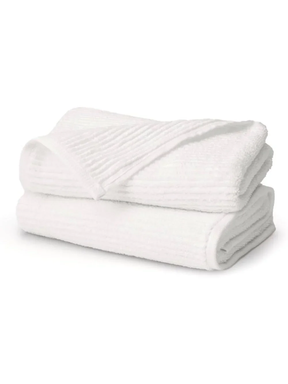 Luxurious Turkish Ribbed Hand Towel Set - Soft, Absorbent, Elegant White Decor